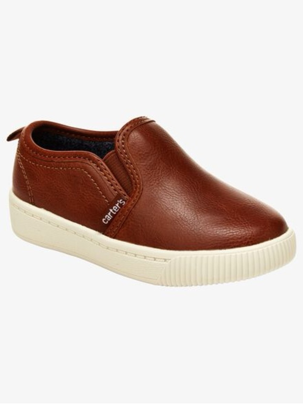 NWT Carter's Brown Slip-On Casual Kids Sneaker with Cream Sole